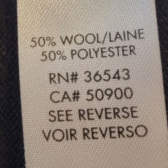 Calvin‎ Klein Shirt Wool Blend Ribbed Top Black Faux Leather Trim Womens Small - Picture 7 of 8